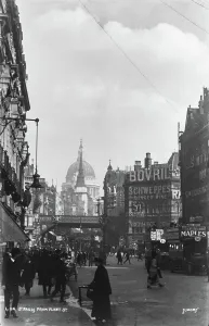 Bustling Prints: St. Paul's Cathedral from Fleet Street