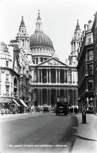 Bustling Prints: St. Paul's Cathedral from Ludgate Hill
