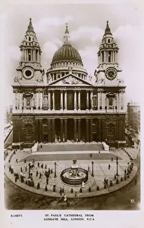 London Prints: St. Pauls Cathedral from Ludgate Hill, London