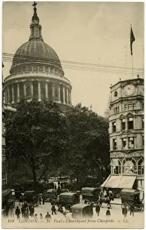 St. Pauls Churchyard viewed from Cheapside, London