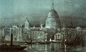 Nocturne Prints: St Pauls from the river 1926