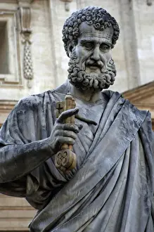 Vatican Prints: St. Peters statue. Sculpted from 1838-1840 by Venetian scul