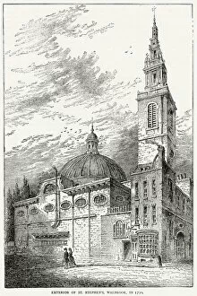 1700 Gallery: St Stephens Walbrook, in the City of London. Date: 1700