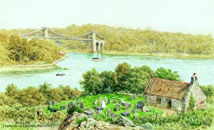 Churchyard Prints: St Tysilio Church, Menai Bridge, Anglesey, North Wales