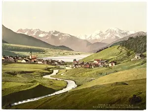 Tyrol Prints: St. Valentine on the Danube, Haide with Haidersee and Orterg