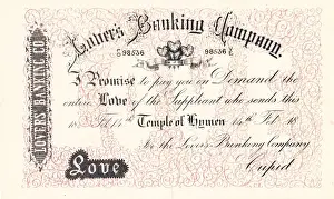 Cupid Prints: St Valentines Day bank note from Lovers Banking Company
