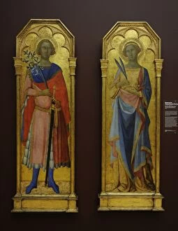 Siena Collection: St. Victor and St. Corona, c. 1350, by Master for Palazzo Ven