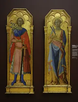 Olive Prints: St. Victor and St. Corona, c. 1350, by Master for Palazzo Ven