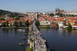 Images Dated 23rd August 2012: St. Vitus Cathedral and Charles Bridge, Prague