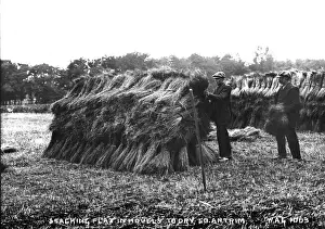 Stacking Prints: Stacking Flax in Hovels to Dry, Co. Antrim