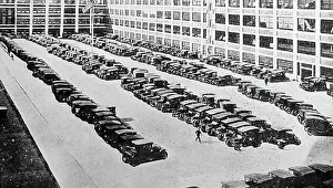 Staff car park, Cadillac Motor Company, Detroit, USA