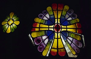 Stained glass window. 19th century. Crypt of the Colonia Gue Stained glass window. 19th century. Crypt of the Colonia Gue