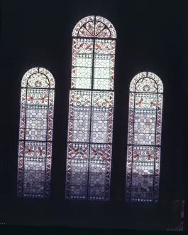Stained glass windows above the North Hall