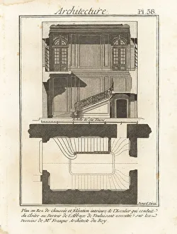 Dormitory Prints: Staircase in Vauluisant Abbey