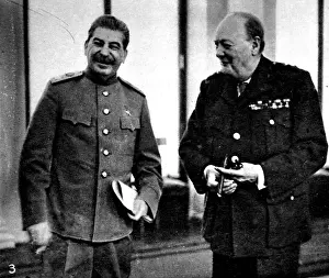 1874 Prints: Stalin and Churchill at Yalta; Second World War, 1945
