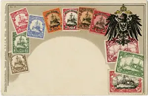 Stamp Prints: Stamp Card produced by Ottmar Zeihar - German East Africa