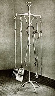 Polished Prints: Stand of fire irons in polished wrought iron