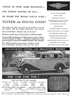 Tested Prints: Standard Cars For 1935. Tested And Found Good!
