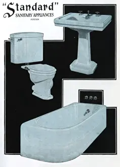 Furnishings Prints: Standard Sanitary Appliances suite in Claire de Lune Blue