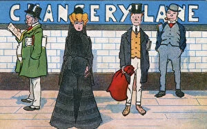 Clerk Collection: Standing on Platform of Chancery Lane Underground Station