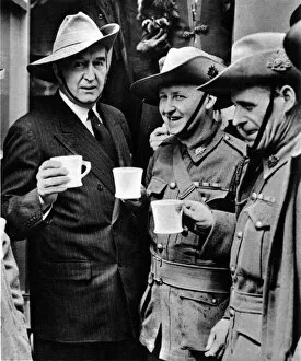 Stanley Bruce Alongside Two Australian Soldiers