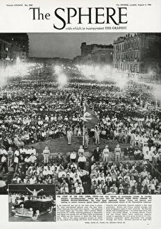 Start of the Suez Crisis - Vast crowds in Alexandria listen to Colonel Nassers spwwch