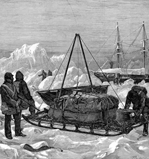 Gathered Prints: Starting a Sledge Journey, British Arctic Expedition, 1875-1