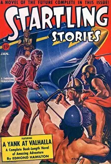 Viking Gallery: Startling Stories - Sci Fi Mag - A Yank At Valhalla