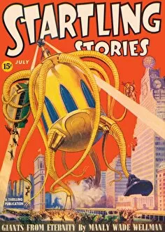 Startling Stories scifi magazine cover