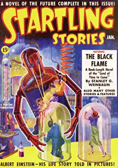 Brain Collection: Startling Stories Scifi Magazine Cover with Science Island