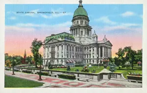Revival Prints: The State Capitol Building, Springfield, Illinois, USA