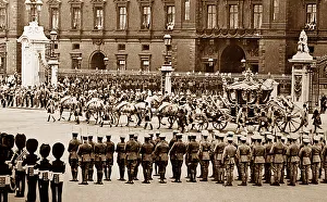 State coach leaving Buckingham Palace for
