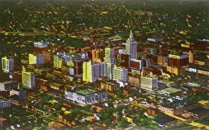 Nightime Gallery: State of Oklahoma, USA - Aerial View of Tulsa at night