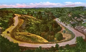 Curve Prints: State of Oklahoma, USA - Horse Shoe Curve Arbuckle Mountains