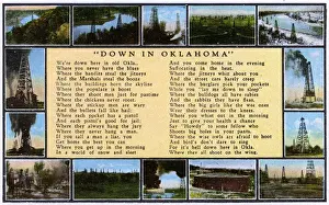 Oklahoma Prints: State of Oklahoma, USA - Poem Down in Oklahoma