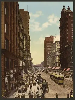 Madison Prints: State Street north from Madison, Chicago