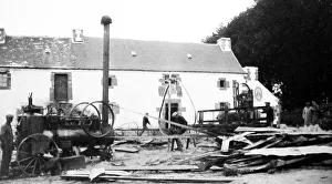 Stationary steam engine at a sawmill