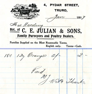 Grocers Gallery: Stationery, C E Julian & Sons, Truro, Cornwall