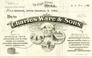 Waterproof Collection: Stationery, Charles Ware & Sons, Sails, Tents and Blinds