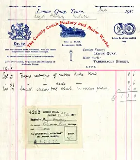 Truro Prints: Stationery, County Coach Factory and Motor Works