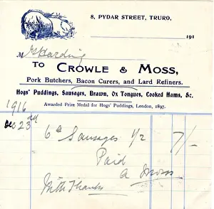 Truro Prints: Stationery, Crowle & Moss, Truro, Cornwall