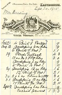 Eastbourne Prints: Stationery, David Marchant, Dispensing Chemist, Eastbourne