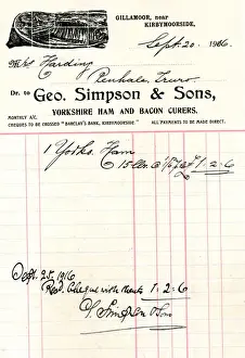 Details Prints: Stationery, George Simpson & Sons, Gillamoor, Yorkshire