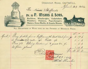 Stafford Prints: Stationery, N Means & Sons, Outwell, Norfolk