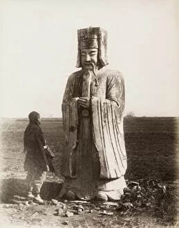 Statue on the approach to the ming Tombs, China