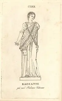 Capitoline Prints: Statue of a Bacchante in animal skin and garlands