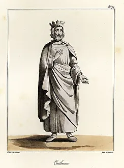 Bossange Prints: Statue of Carloman I, King of the Franks, younger brother of Cha