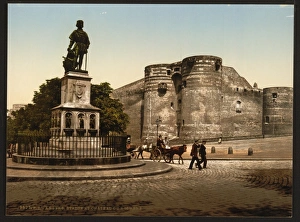 Statue and castle of King Rene, Angers, France