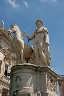Pollux Prints: Statue of Castor and Pollux. Pizza Campidoglio. Rome. Italy