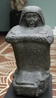 Crossed Prints: Statue-cube on diorite. Treasury of Sethi I